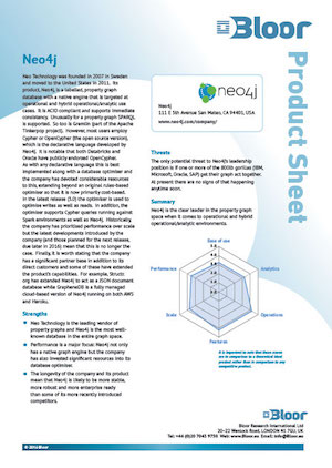 Read this Bloor Research product sheet with a vendor-neutral analysis of the Neo4j graph database