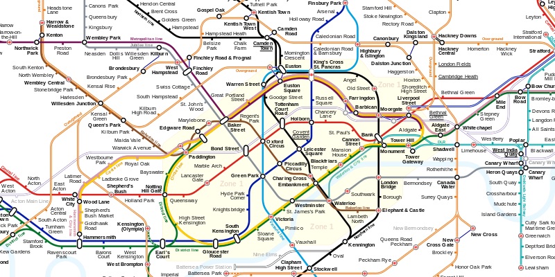 london tube map zones