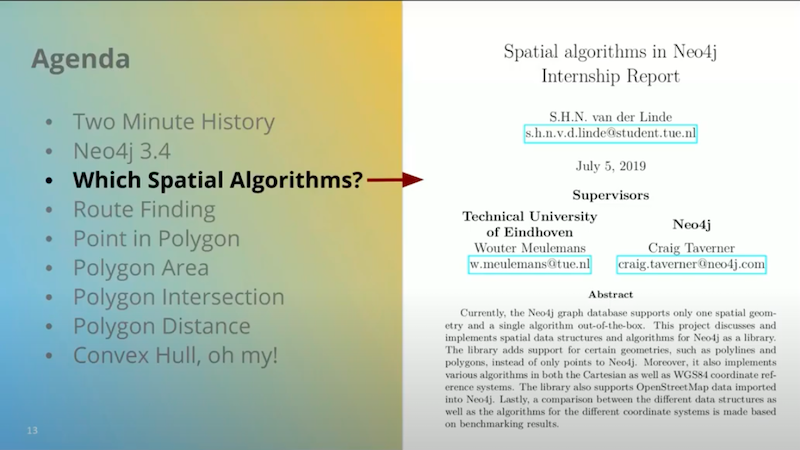 Craig Taverner presents building spatial search algorithms, Neo4j's history with it and recent updates made to the approach.