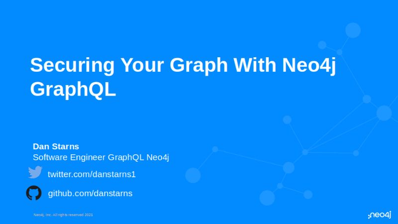 Securing Your Graph With Neo4j GraphQL