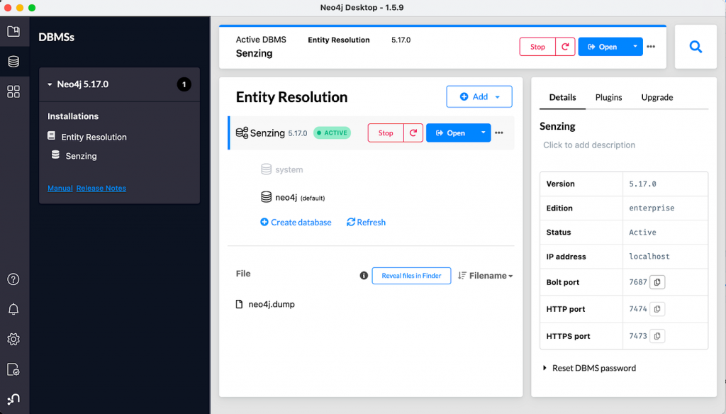 Neo4j Desktop application window.