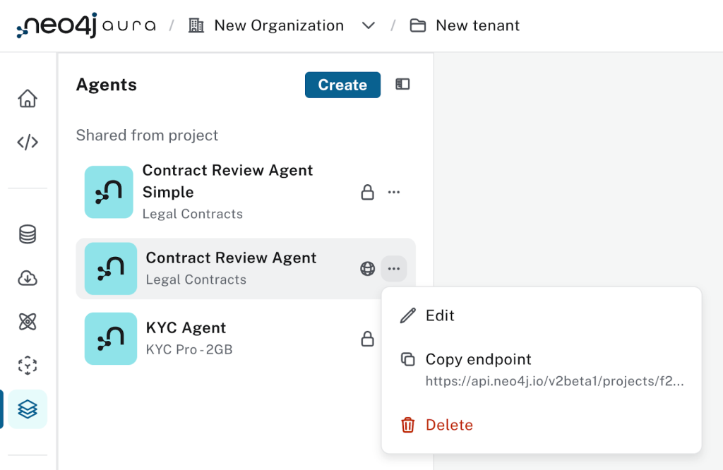 Instructions for copying endpoint to get agent endpoint URL
