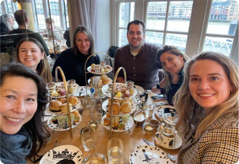 Communications team at high tea.