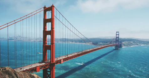 The Golden Gate Bridge.