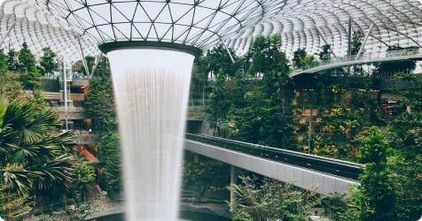 Changi Airport Jewel Rain Vortex.
