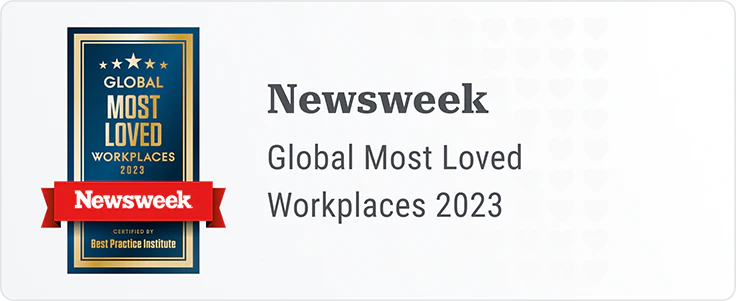 Newsweek Most Loved Workplace 2023 Award.