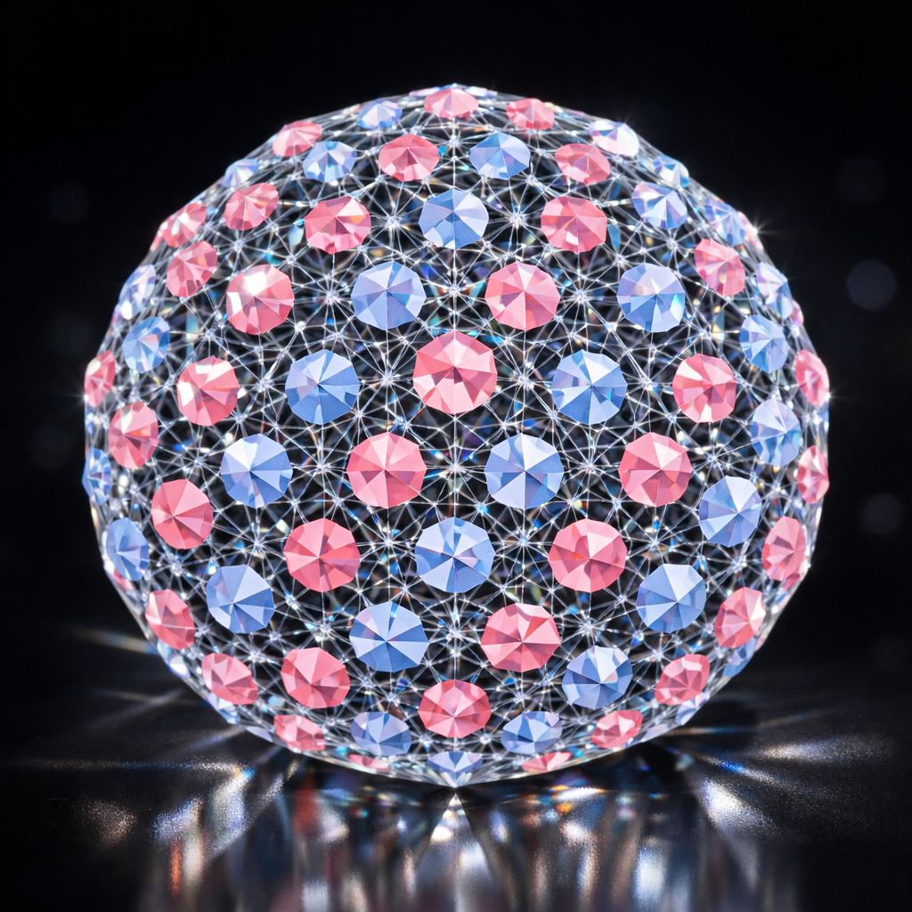 A gemlike image of a whole Dobble graph model.