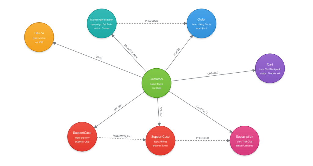 360-degree view of a customer visualized as a graph.