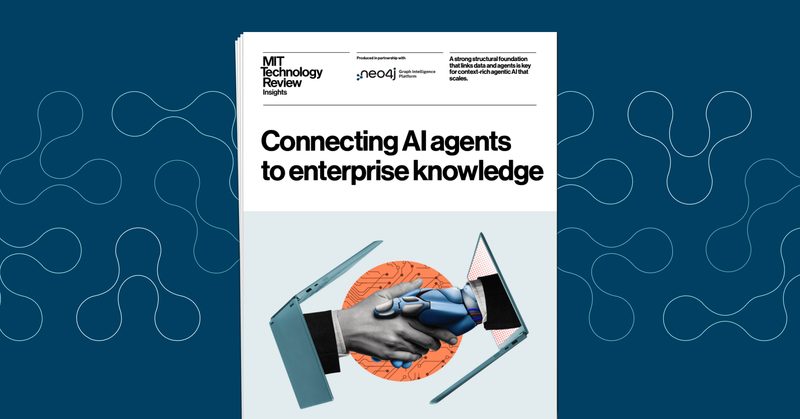 MIT Technology Review Insights report cover, Connecting AI agents to enterprise knowledge