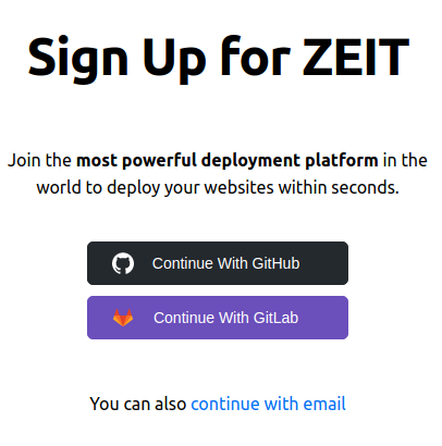 zeit signup